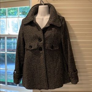 Black gray wool coat